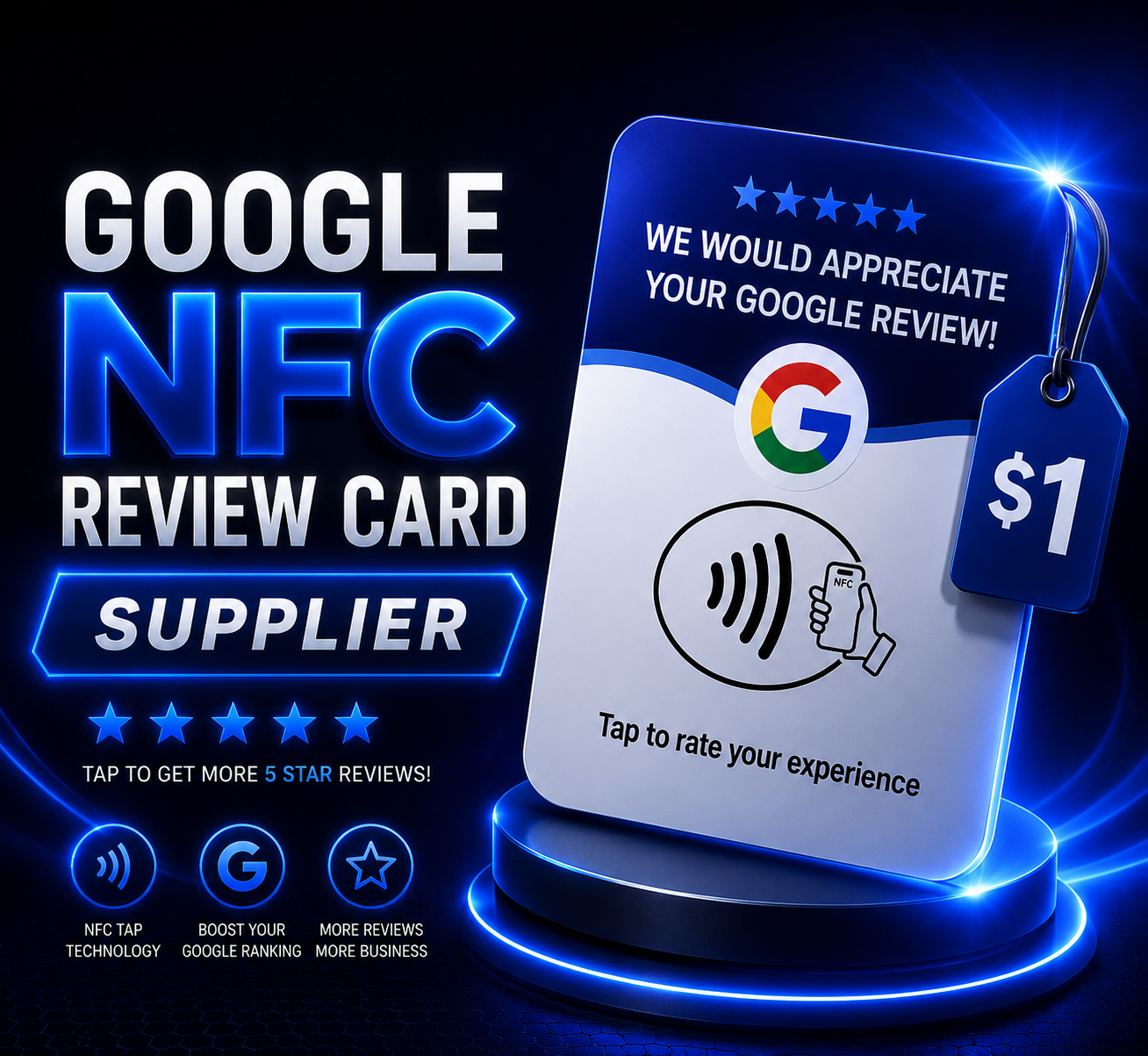 $1 Google Review NFC Card Supplier